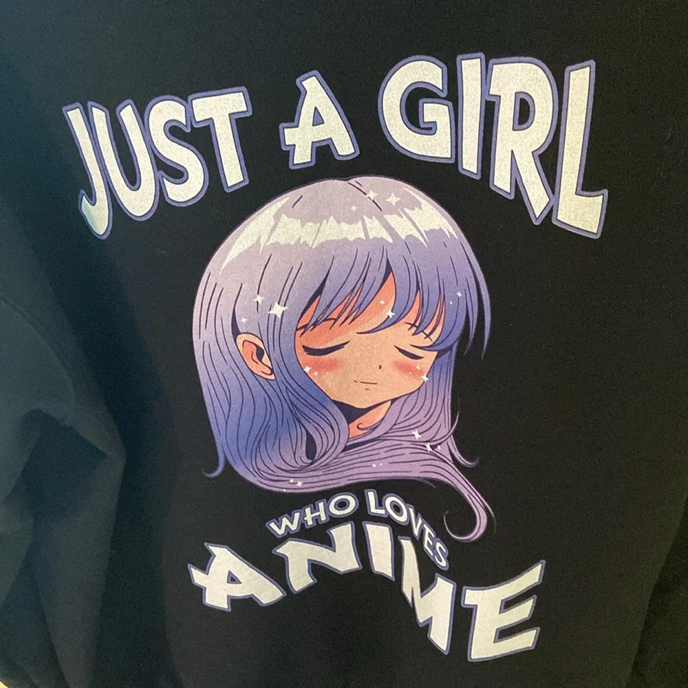 Ladies Black Hoodie Anime Lover - Picture 4 of 4